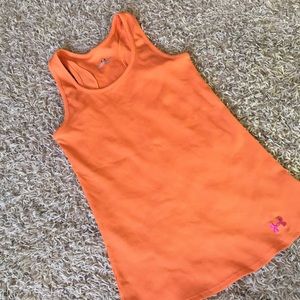 Orange ribbed heat gear workout tank top💪🏼